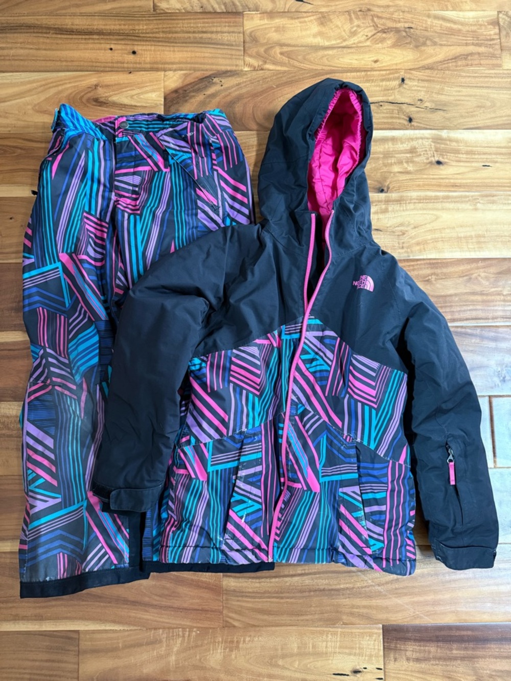 The North Face Pink Girls' Winter Jacket with Ski Pants